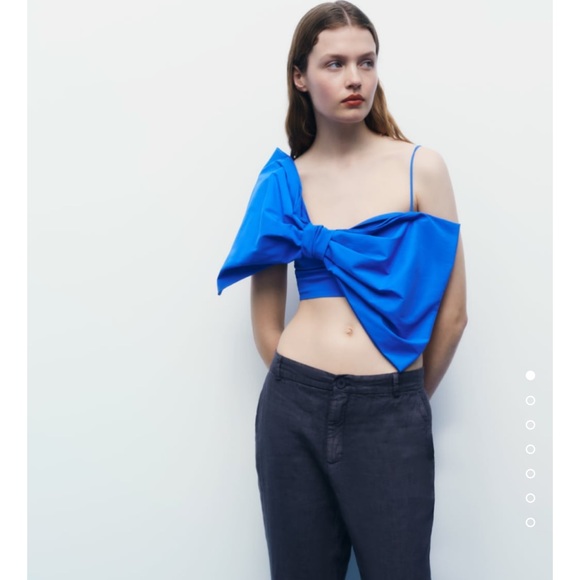 ZARA TIED CROP TOP - Picture 8 of 9